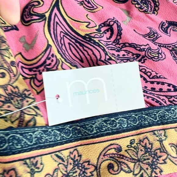 Maurices Midi Dress Womens 1X Multicolor Rayon Sleeveless Paisley High Low New - Picture 3 of 14